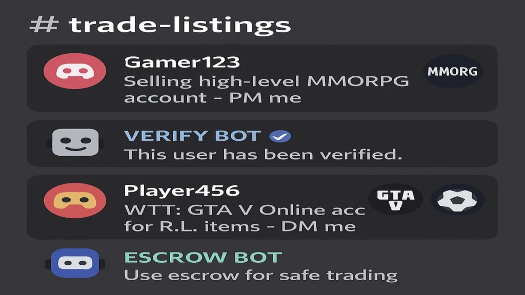 Discord Game Account Trade Listings