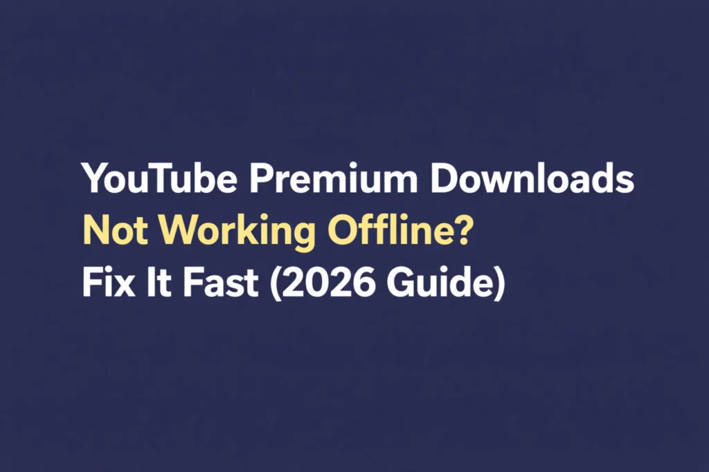 YouTube Premium Downloads Not Working Offline? Fix It Fast (2026 Guide)