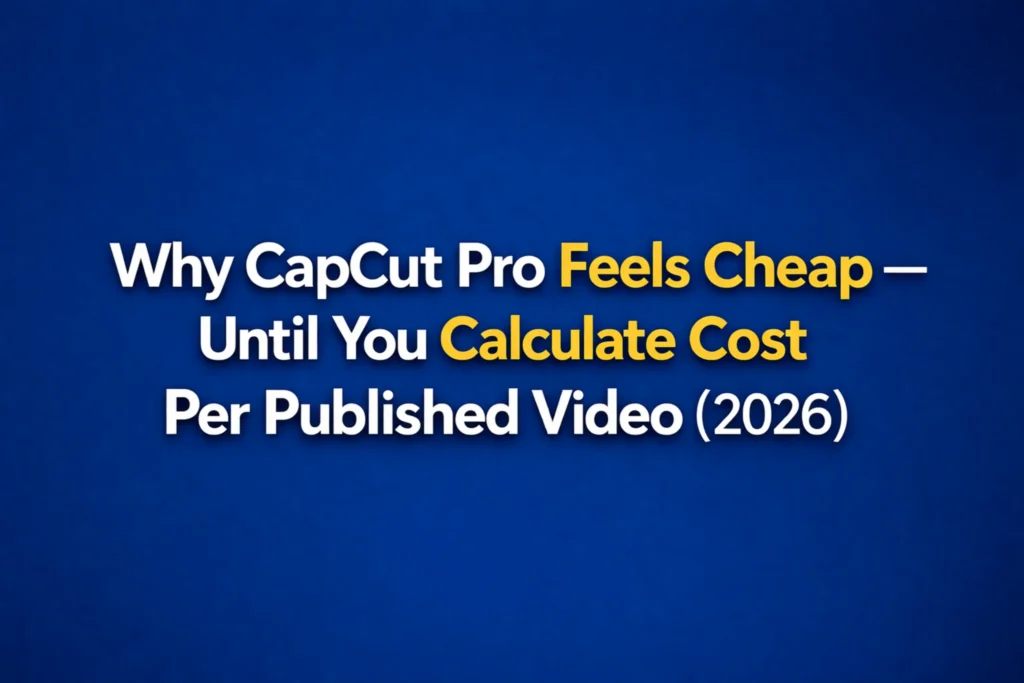 Why CapCut Pro Feels Cheap — Until You Calculate Cost Per Published Video (2026)