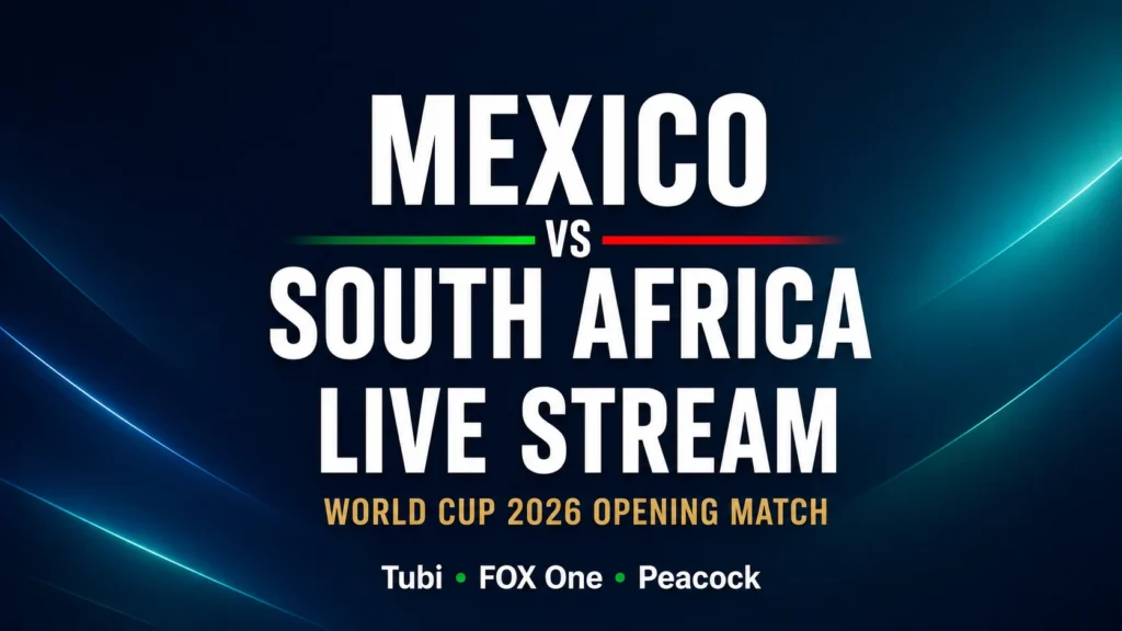 Mexico vs South Africa live stream guide for the World Cup 2026 opening match on Tubi, FOX One, and Peacock.