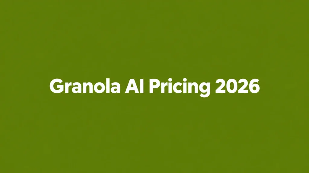 Granola AI Pricing 2026 title in bold white text on an olive green background - Primingo