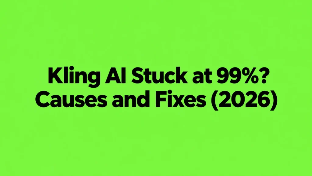 Kling AI Stuck at 99%? Causes and Fixes (2026)
